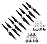 BTG 8PCS Quick Release Carbon Fiber Reinforced Propellers for DJI Phantom 4 RC Quadcopter 4CW 4CCW with Installation Kit Spare Part Main Blades (White Strip)