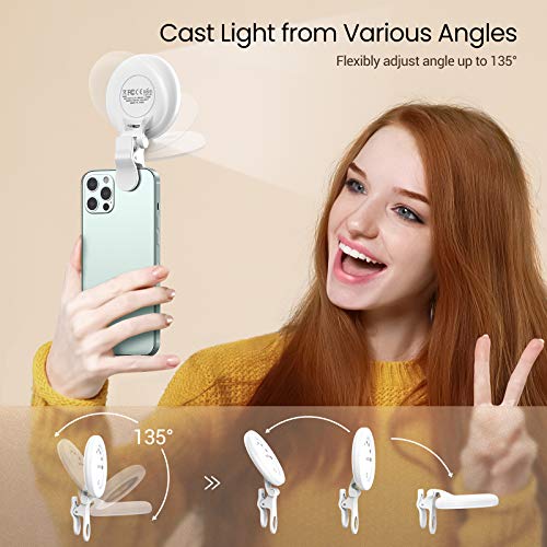 Selfie Ring Light, VicTsing Ring Light for Laptop 60 Led Phone Ring Light Clip on 3 Light Modes Rechargeable Lighting for Zoom Video Conference, Tiktok/YouTube Photography, Makeup