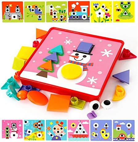 Kelier 3D Geometric Puzzle Toys Girls Boys Toddlers for 2-6 years Set of 12 Puzzle Painting
