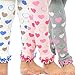 TeeHee Kids Girls Leggings with Ruffle Bottom 3 Pair Pack (3-5Y, Hearts)