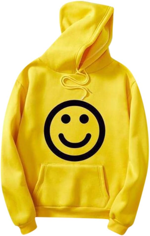 Teen Girls Casual Hoodie, Xesvk Women Smiley Face Printing Lightweight Hooded Pullover Sweatshirt