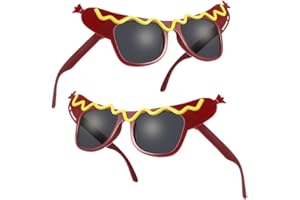 Homoyoyo 2pcs Hot Dog Sunglasses Funny Hot Dog Eyeglasses for Adults Holiday Birthday Carnival Masquerade