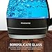 Ovente 1.5L BPA-Free Glass Electric Kettle, Fast Heating with Auto Shut-Off and Boil-Dry Protection, Cordless, LED Light Indicator, Black (KG83B) (Renewed)