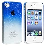 Snap-on Case compatible with Apple iPhone 4 / 4S , Clear Dark Blue Waterdrop