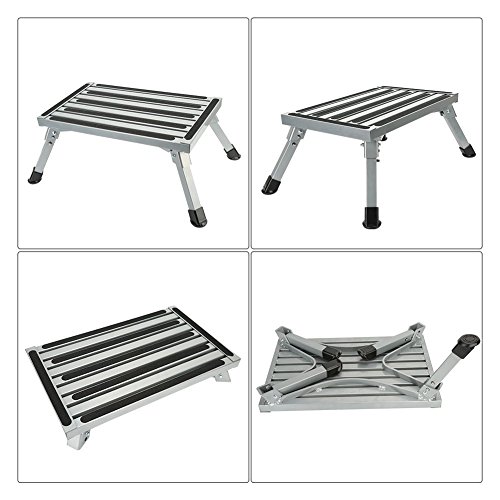 Anordsem Step Stool Folding Aluminum RV Step Platform with AntiSlip