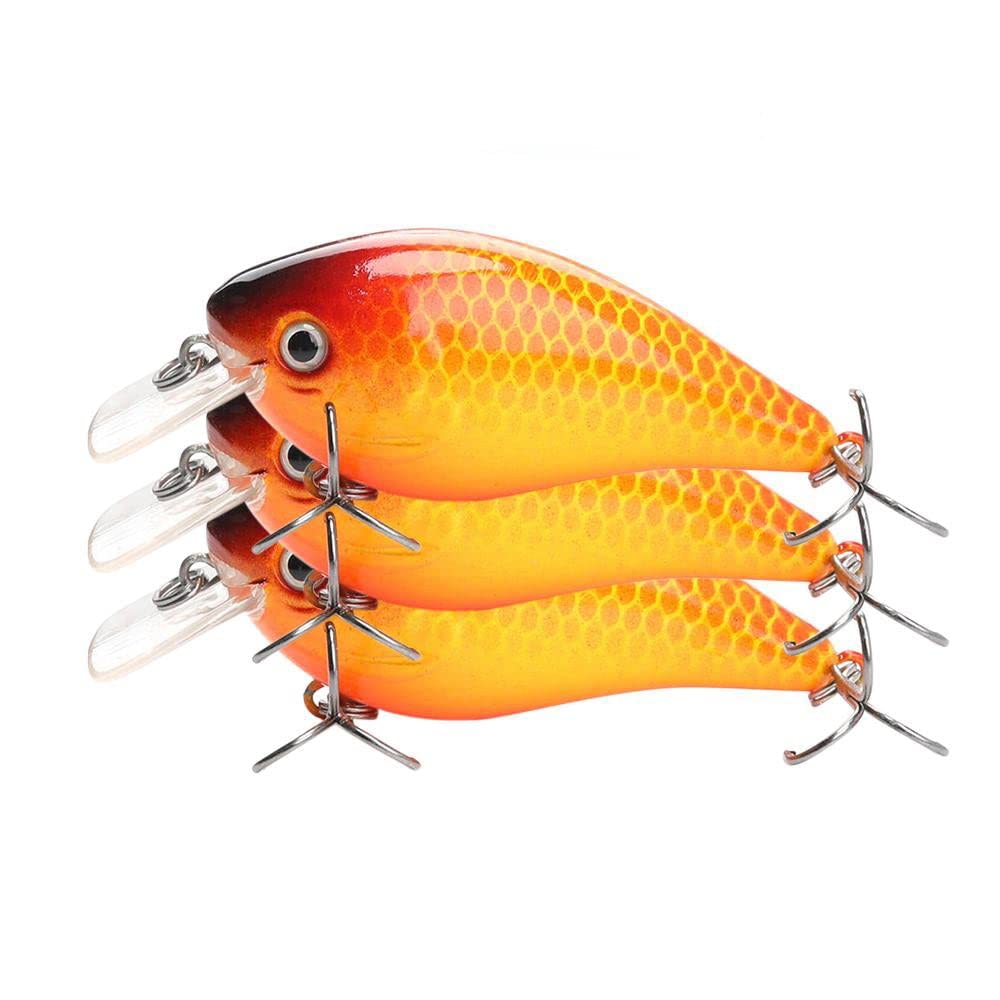 Floating Crankbait Lures Lifelike Artificial - Large Koi Crankbait - Hard Wearing Sharp Treble Hooks - Realistic Durable Fish Scale Patterns - Predator & Pike Fishing Bait