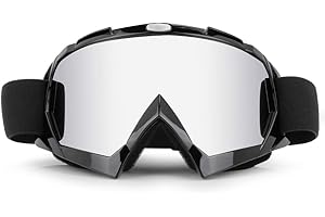 ZDATT Motorcycle Goggles Dirt Bike ATV Motocross Anti-UV Adjustable Riding Offroad Protective Combat Tactical Military Glasses Men Women Youth Adult Black