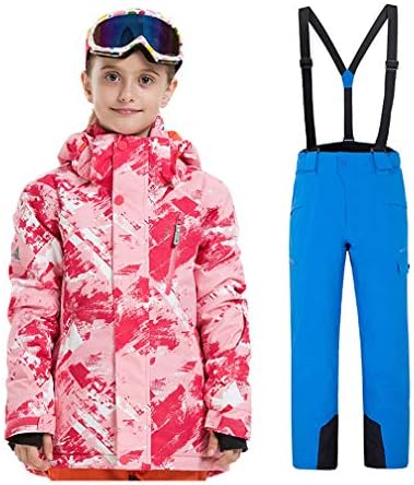 FMDD Kids Hooded Thicken ski snow suit Outdoor Ski Sports 2Pcs Ski Suits