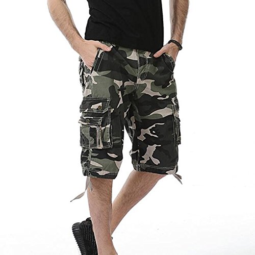 Men's Twill Cargo Shorts (36, Light Army Green) - Thumbnail 2