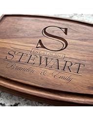 Classic Monogram Wedding Personalized Cutting Board - Engraved Cutting Board, Custom Cutting Board, Wedding Gift, Housewarming Gift, Anniversary Gift, Engagement W-015GB