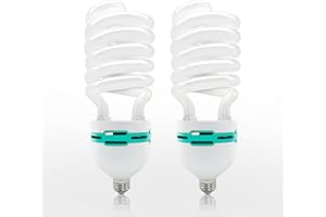 LS LIMO STUDIO LIMOSTUDIO LimoStudio 2-Pack 105W, 6500K Compact Fluorescent Light CFL Daylight Bulb for Photography and Video, Spiral Design Lighting, AGG878