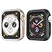(2 Pack) XICHENK Compatible with Apple Watch Screen Protector 44mm Series 4, Soft Clear TPU Full Screen Protector Cover and Black Bumper Case Replacement for Apple Watch Case 44mm Series 4