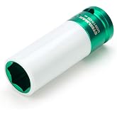 Steelman 3/4-inch Sleeved Socket, Wheel and Lug Nut Protector Polyethylene Sleeve and Insert, Non-Marring, Long, 6-Point, 1/2-inch Drive