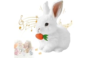 Nenrte Bunny Realistic Bunny, Realistic B.unny Toy, 2025 New Bu.nnyToys Educational Interactive Toys - Can Walk and Talk, Hopping Realistic Toy for Kids(with Carrot)