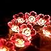 HuTools Cherry Blossom Flower String Lights Fairy Pink Dorm Lights 10ft 30 LEDs Battery Powered Decoration Lights for Curtain, Wedding,Birthday Party, Girl's Bedroom