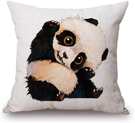 Sofa Bed Pillow Protect Cover,Arroker Home Indoor Chair Car Seat Decorative Soft Back Pillow Cushion Linen Covers,17.7''X17.7''(Without Pillow Inner) (Cute Panda 2)