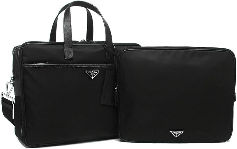 Amazon プラダ ビジネスバッグ テスートサフィアーノ ラップトップバッグ ブラック メンズ Prada 2ve407 064 Ooo F0002 対応 並行輸入品 ビジネスバッグ