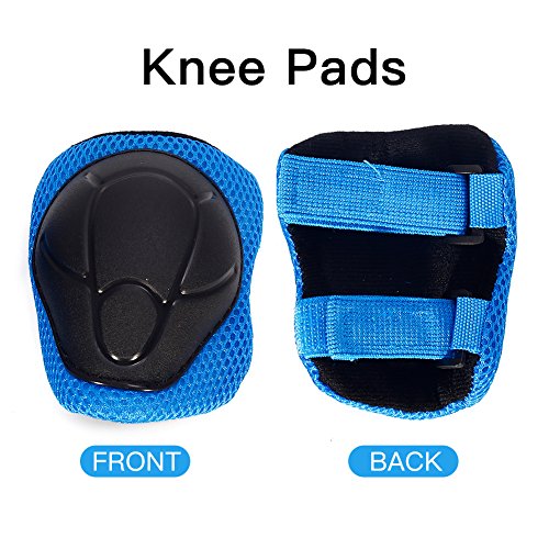 Yooan Sports Protective Gear Safety Pad Safeguard (Knee Elbow Wrist) Support Pad Set Equipment for Kids Roller Bicycle Bike Skateboard Protector Guards Pads.