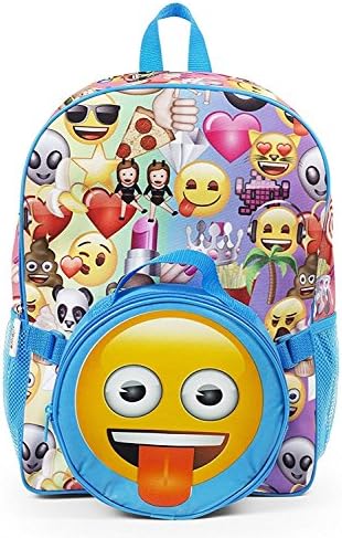 Emoji Face School Backpack Lunch Box Book Bag Combo SET Boys Girls