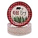 BLUE PANDA - 80 Pack Oh Boy Baby Shower Plates for Lumberjack Baby Shower Decorations, Buffalo Plaid Party Supplies (9 In) - Oh Boy Plates