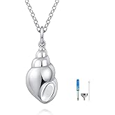 BEILIN Urn Pendant Necklace for Ashes 925 Sterling Silver Keepsake Memorial Cremation Ash Jewelry (Conch Urn)