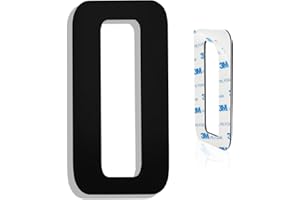 HVATRY Modern House Numbers for Outside - Self-Adhesive, Large 6 Inch, Metal House Address Numbers - Ideal For Mailbox, Door, And Outdoor Address - House Number 0
