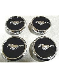 OEM Factory Stock 2005 2006 2007 2008 2009 2010 2011 2012 2013 2014 Ford Mustang Black Ebony Chrome Wheel Rim Center Caps Pony Horse Logo Set 4