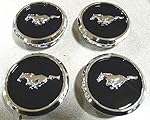 OEM Factory Stock 2005 2006 2007 2008 2009 2010 2011 2012 2013 2014 Ford Mustang Black Ebony Chrome Wheel Rim Center Caps Pony Horse Logo Set 4