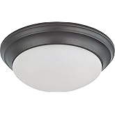 Nuvo Lighting 60/3176 Two Light Flush Mount, Mahogany Bronze/Frosted Glass, 14" Flush
