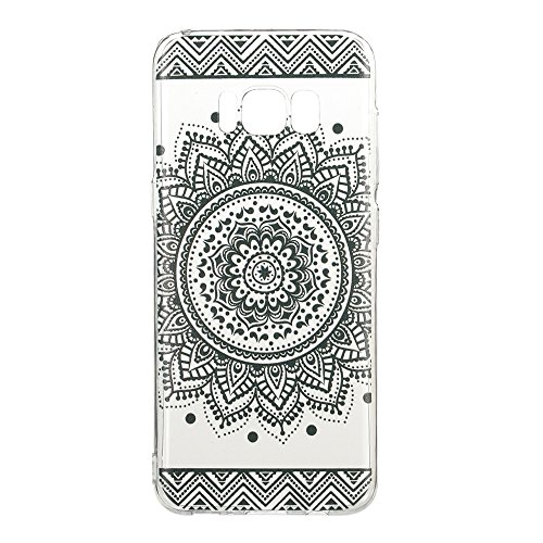 Samsung Galaxy S8 Plus Slim Case, GreenDimension Retro Henna Totem Mandala Pattern Transparent Thin Soft TPU Rubber Bumper Anti-scratch Flexible Protective Silicone Shock Absorbing Cover + Stylus Pen