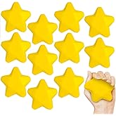 ArtCreativity 12 Pack Star Squishy Stress Balls - 3 Inch Spongy Squeeze Toys Yellow Stress Stars - Kids & Adults, Stress Relief, Party Favors, Easter Goodie Bag Stuffers,Squishy Fidget Toys, Foam Ball