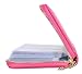 Easyoulife Credit Card Holder Wallet Womens Zipper Leather Case Purse RFID Blocking (Rose)