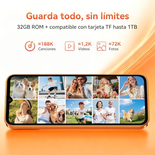 Blackview Wave 10C Mobile Phone Android 16, 16GB+32GB/1TB, 32MP+13MP, 5000mAh, 6.88" Screen, 4G Dual SIM, GPS, 3 Slots, 3.5mm, 3 Years Warranty, Orange