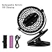 Allkeys Desk Fan, USB Portable Mini Personal Fan, Super Quiet, 360° Up and Down, Rechargeable Fan for Baby Stroller, Camping, Home and Office (Black)