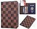 Rita Messi Luxury Passport Holder Cover Case Checkerboard PU Vegan Leather RFID Blocking Travel Organizer Card Holder(Victoria)