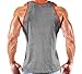 Monsta Clothing Co. Men Bodybuilding Workout (Monsta-000) Gym Tank Top (G:GY/RD) Grey/Red