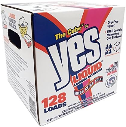 "The Cube" by YES. Concentrated liquid laundry detergent in-a-box does 128 loads! Now with OXI-Power!