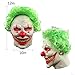 Halloween Clown Mask Scary Vampire Latex Costumes Cosplay Party Decorations Props with Green Hair