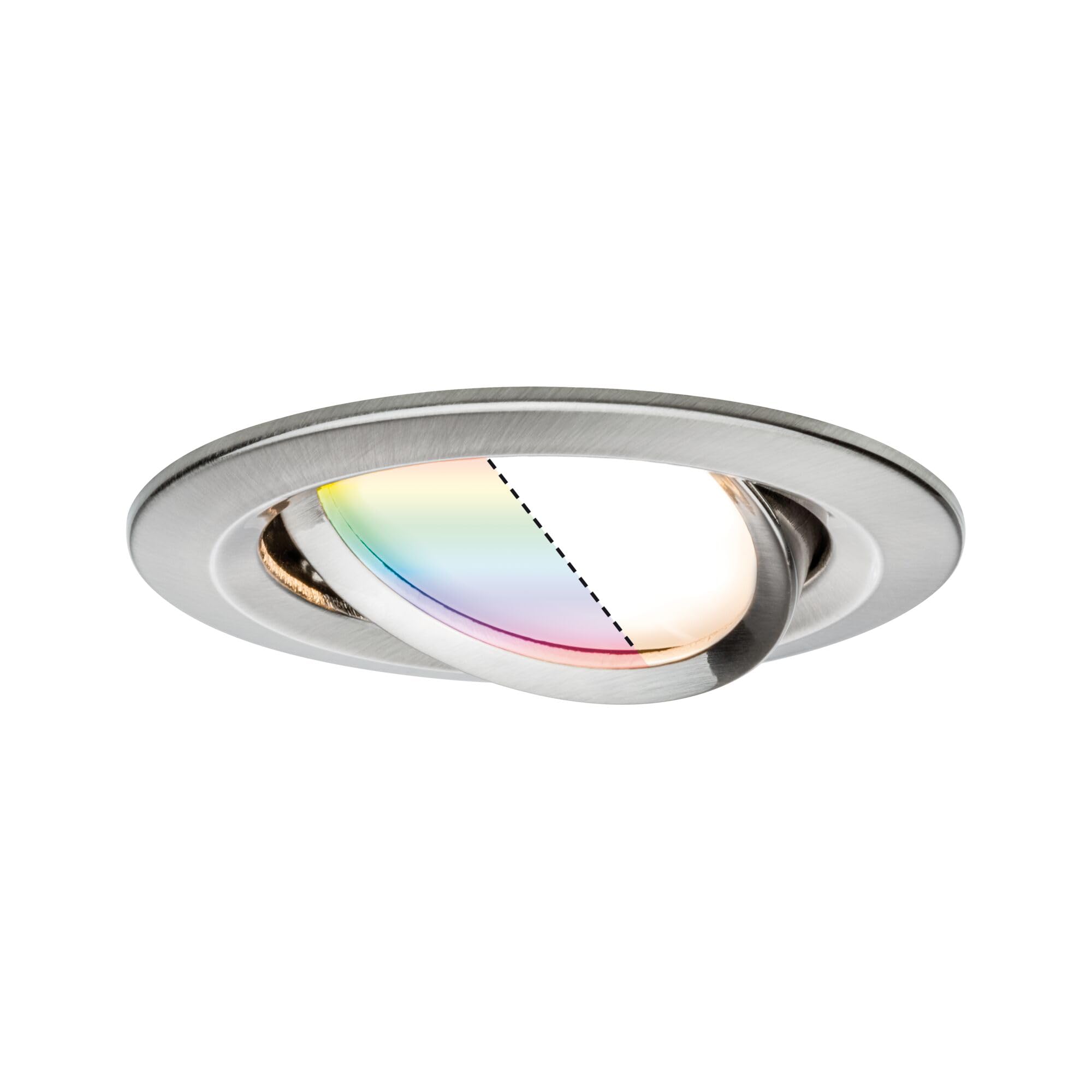 Paulmann 92964 Nova Plus LED recessed luminaire Smart Home Zigbee rnd. Swivel 1x2.5W RGBW dim recessed Spotlight Brushed Iron spot alu. zinc 2700K