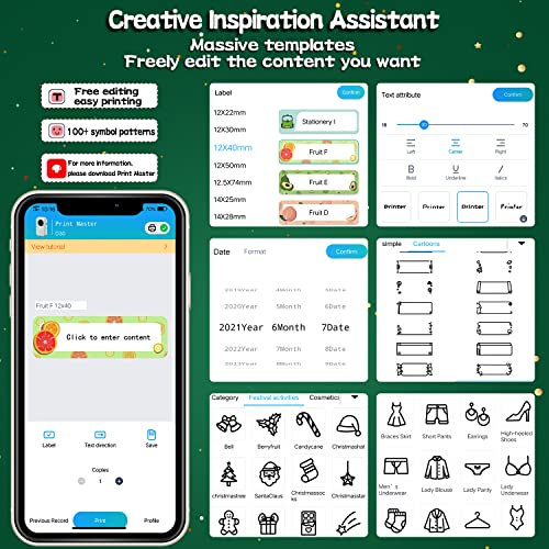 COLORWING Label Maker Machine with Tape D30 Thermal Smart Mini Label