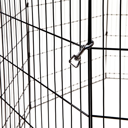 Idealchoiceproduct 36 inch Pet Playpen Pet Pen Folding Wire Dog Exercise Pen Pet Fence Yard Fence 8 Panel Cage 24-42 Inch-Black Color