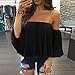 Sagton Womens Sexy Off Shoulder Tops Chiffon Casual flare sleeve Blouse
