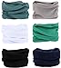 6pcs Assorted Seamless Outdoor Sport Bandanna Headwrap Scarf Wrap, 12 in 1 High Elastic Magic Headband & Collars Muffler Scarf Face Mask with UV Resistance, (Solid Color 2)