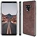 SALAWAT Compatible with Galaxy Note 9 Case Slim PU Leather Vintage Shockproof Phone Cover Lightweight Premium Soft TPU Bumper Hard PC Hybrid Protective Case for Galaxy Note 9 (Dark Brown)