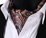 SetSense Men's Floral Jacquard Woven Self Cravat Tie Ascot