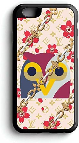 Gebleg-the best owl and smiling flowers chains for iPhone 6 case Black Hard Plastic Case