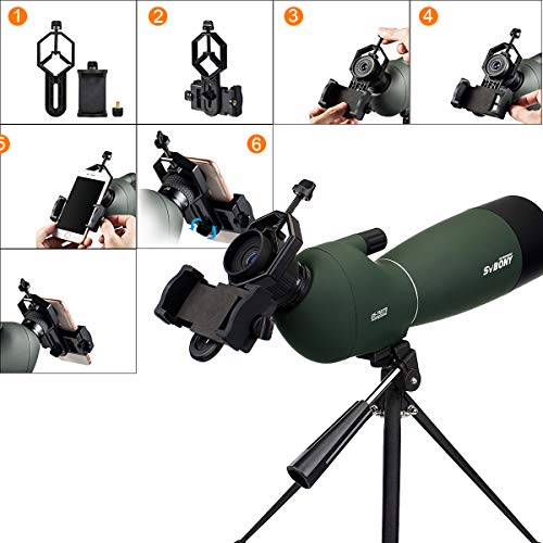 Svbony SV28 Spotting Scope with Tripod Phone Adapter 25-75X70, HD Zoom BAK4 Prism FMC Optics Lens Angled Spotting Scopes for Target Shooting, Bird Watching, Wildlife