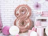 Unique Rose Gold Number 8 Shaped Large Foil Balloon 86cm 1 Piece view 2