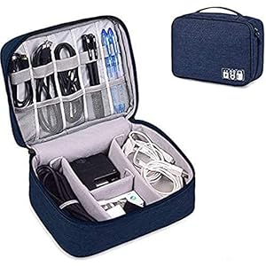 AREO (Blue) Travel Electronic Accessories Organizer Bag Case for Cable Charger