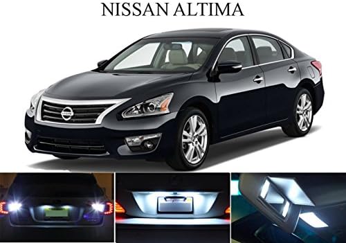 LED light for 2002-2015 Nissan Altima Xenon White LED Package for License Plate + Vanity/Sun Visor lights (6 Pieces)